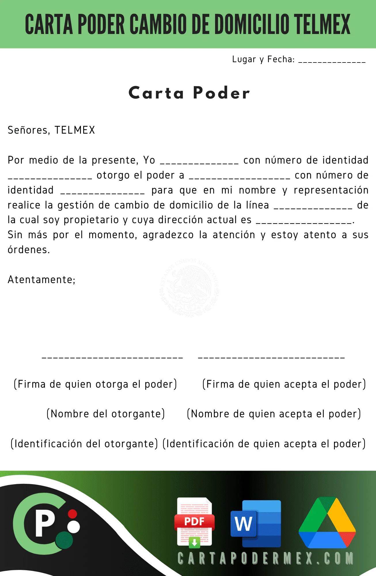 Carta Poder Para Cambio De Domicilio Telmex Porn Sex Picture