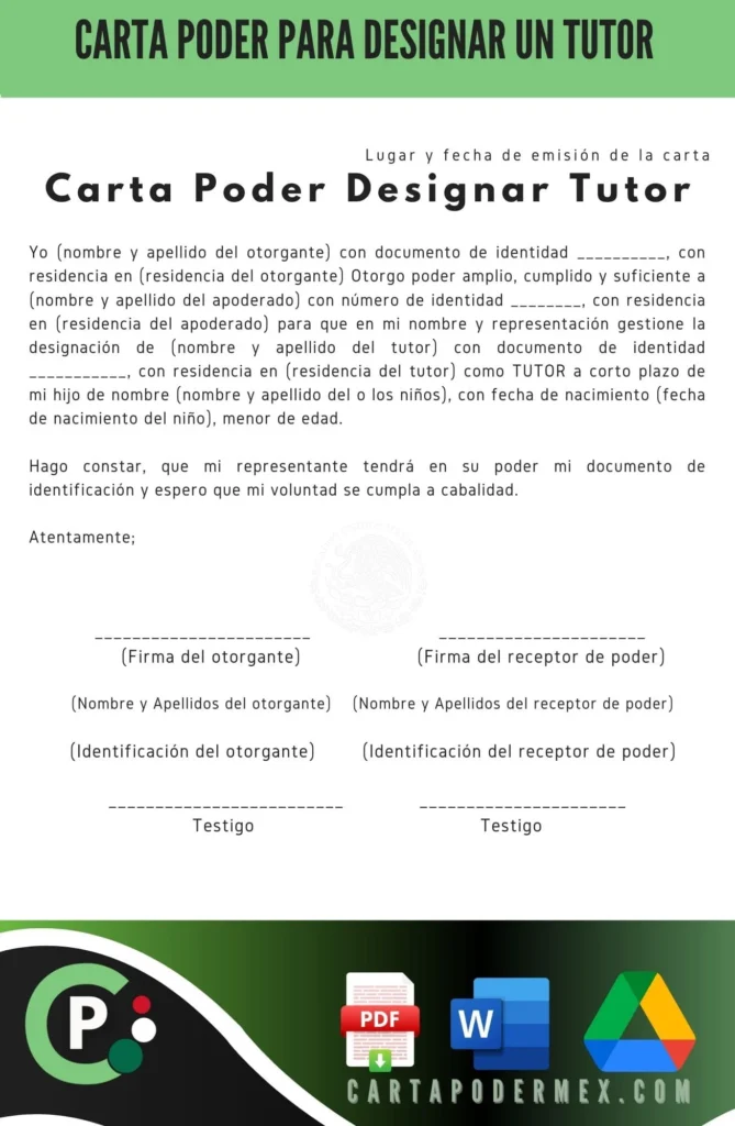 carta poder designar tutor